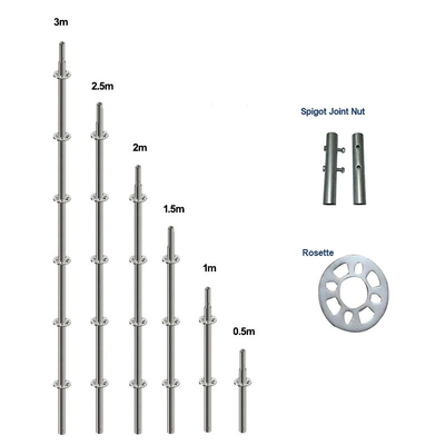 Pin Lock Scaffolding System Standard Post OD 48.3mm 3000mm Hot Dip Galvanized Steel
