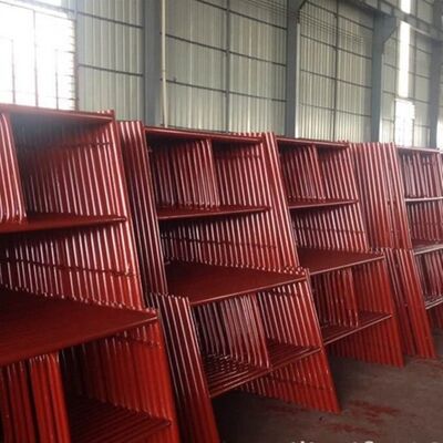 Construction Materials H Frame Scaffolding System Step Style Yellow Pre-Galvanized Q235 Steel