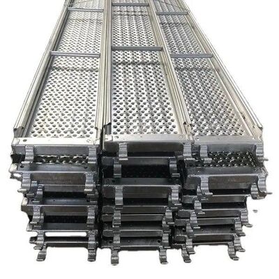Galvanzied Scaffold Stage Boards Secure Steel Planks With Hooks Scaffolding Deck Platform